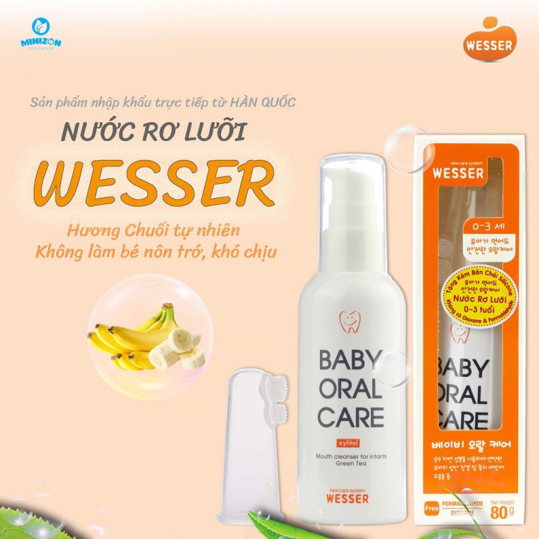 Nước rơ lưỡi Wesser Baby Oral Care Hàn Quốc 80g cho bé