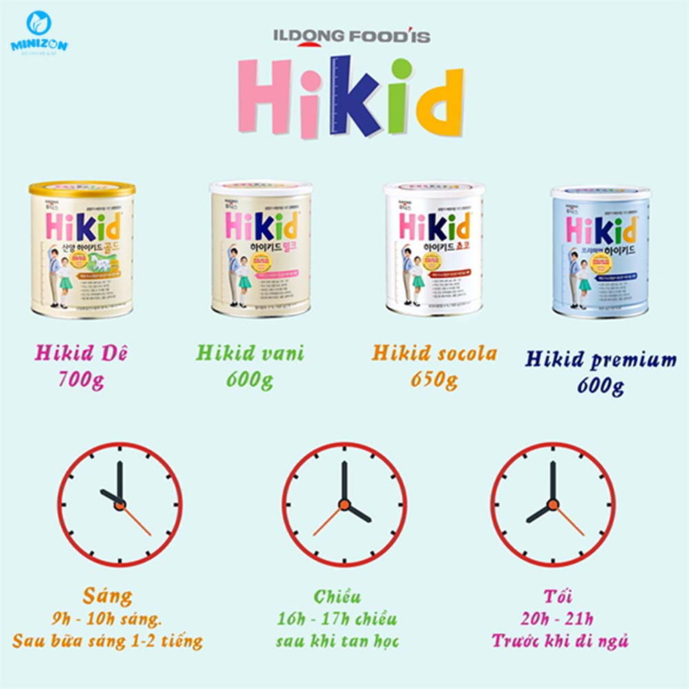 Sữa Hikid Hàn Quốc có những loại nào?