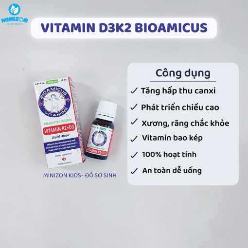 BioAmicus Vitamin K2 + D3 cho bé lọ 10ml