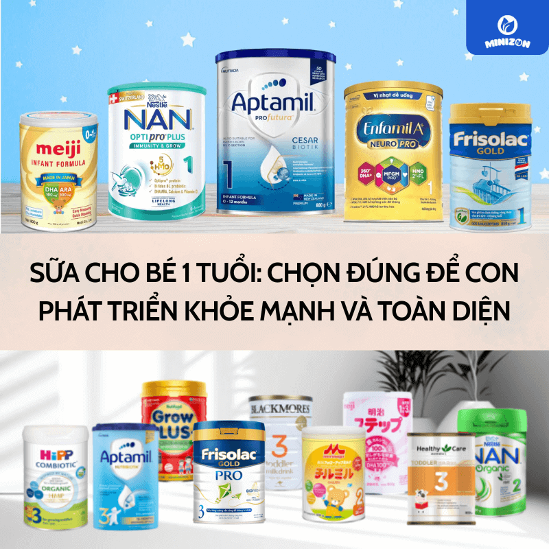 Sữa cho bé 1 tuổi: chọn đúng để con phát triển khỏe mạnh và toàn diện